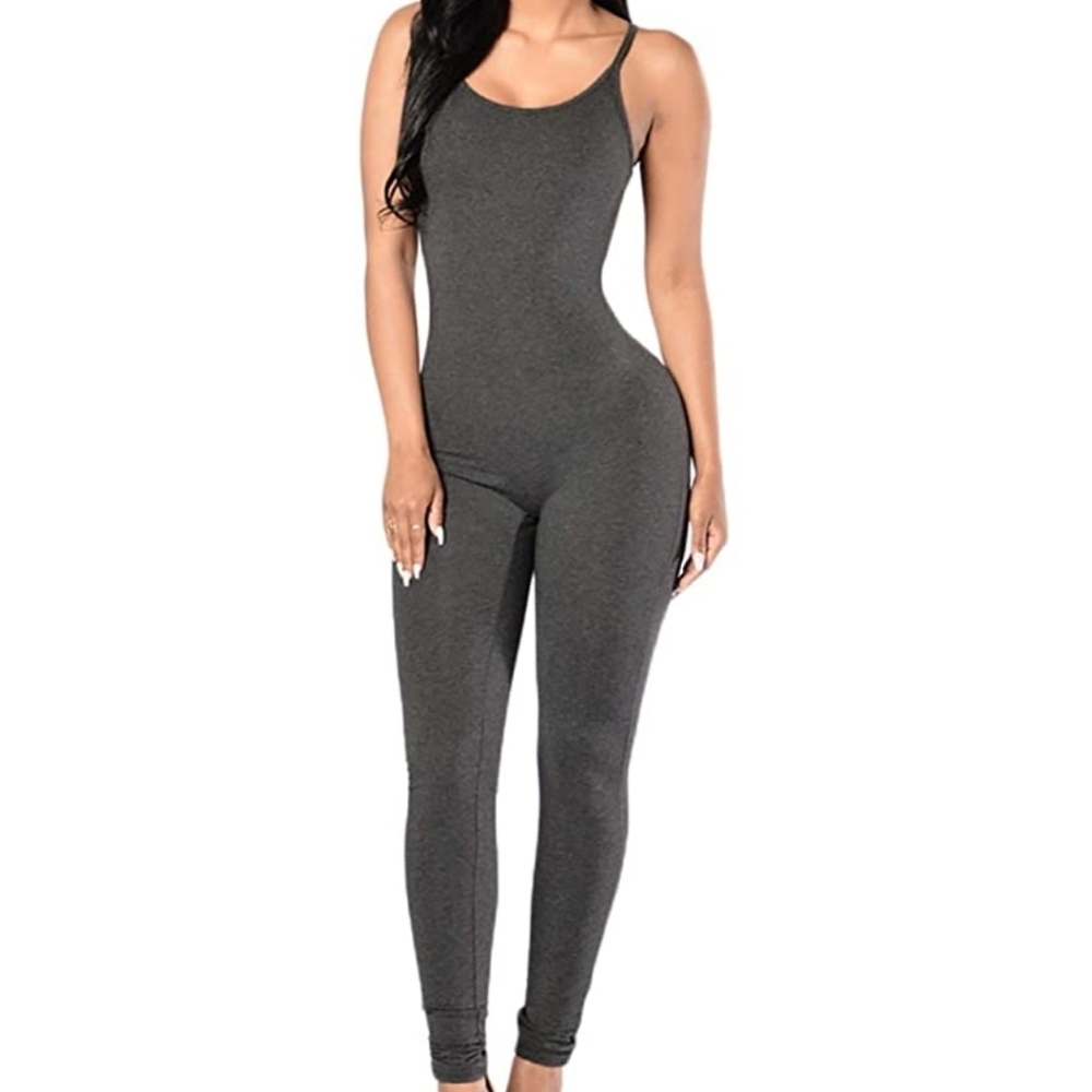 Bodycon One Piece Jumpsuit Dark Gray Small